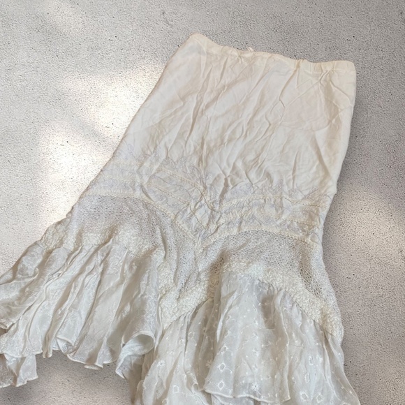 !! SOLD DO NOT BUY !! Vintage L.S.I. White Maxi Skirt - Picture 5 of 8